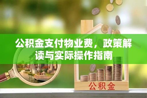 莒县公积金支付物业费，政策解读与实际操作指南